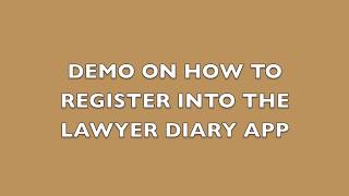 LawyerDiaryApp: Demo on how to register and login screenshot 4