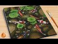 Koi fish painting 🐠🐟 / Acrylic painting for beginners | Episode #259
