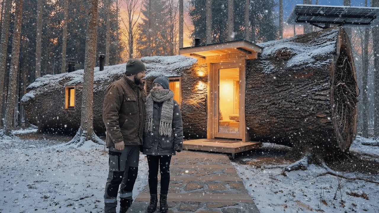 This woman's house was destroyed by the wind, so this man built a modern tree house for her (ASMR)