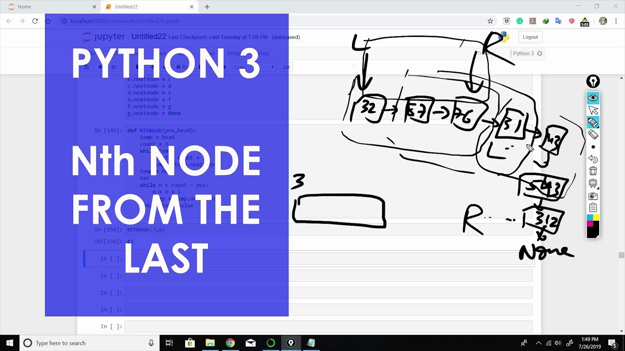 Nth Node from the end of a linked list python 3 - YouTube