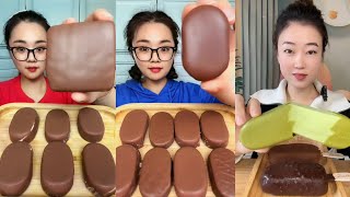 GIANT 🤯 🧊 MATCHA 🍦 ICECREAM  CUBES|MATCHA 🍵 ICECREAM |CHOCOLATE 🍫 CUBES|CHINESE EATING ASMR MUKBANG 