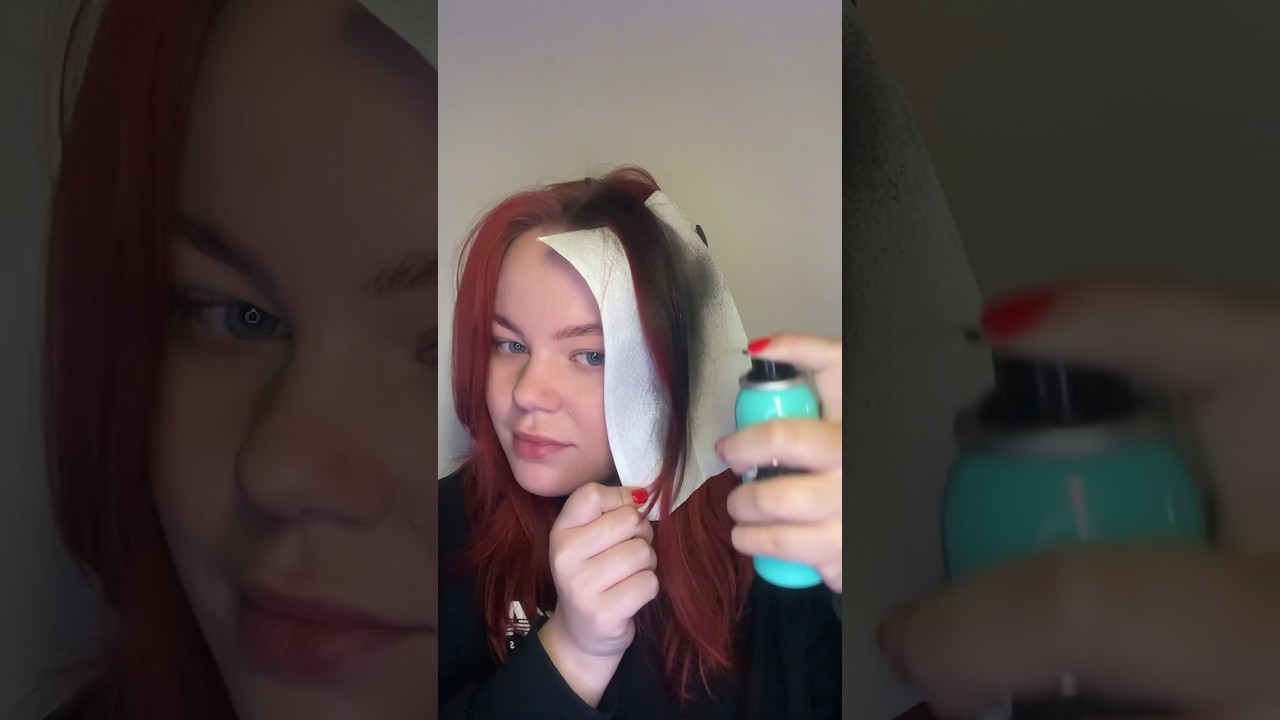 Пробую цветной спрей для волос! Очень марается, но смывается шампунем.) 