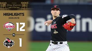[2026 KBO League H/L] LG vs. KT (09/18)