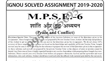 MPSE-6 Solved Assignment 2019-20