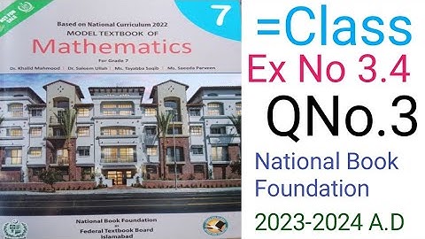 Mathematic Class 7 Exercise 3.4 Question No 3 National Book Foundational