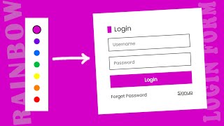 Rainbow Animated Login Page Using Html CSS & Javascript By TonuDipa Coding