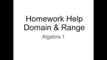Video Lesson - Algebra 1 Homework Help - Domain & Range