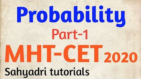 MHT-CET | Probability | Part-1