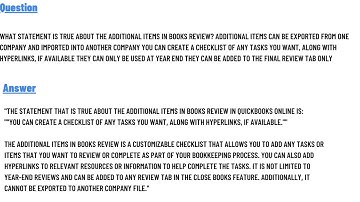 What statement is true about the Additional Items in Books review?