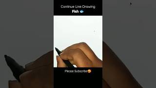 🐟🐟 Fish Continue Line Drawing | How to Draw Fish #shorts