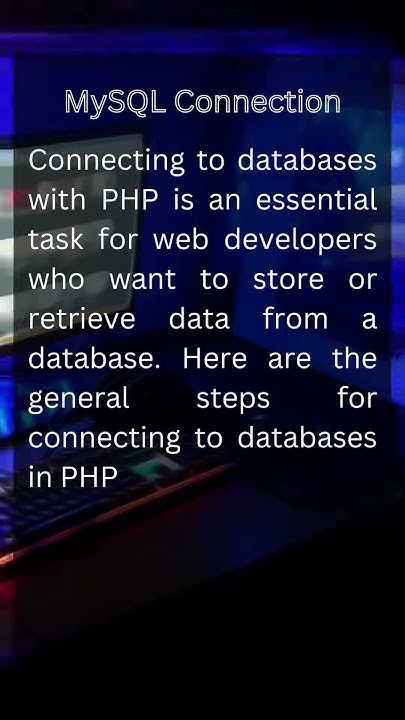 how to connect MySQL database with PHP? - YouTube