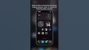 Adds Isolate to Enhance Dialogue, making speech clear in videos by reducing other sounds. #ios18