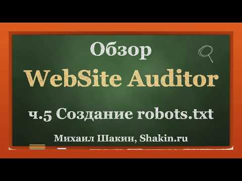 Обзор WebSite Auditor. ч 5. Создание robots.txt