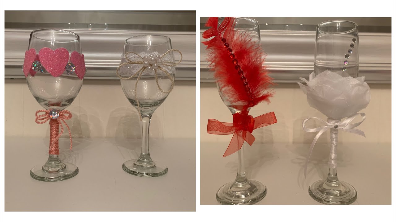 DIY; IDEAS PARA DECORAR COPAS PARA SAN VALENTIN