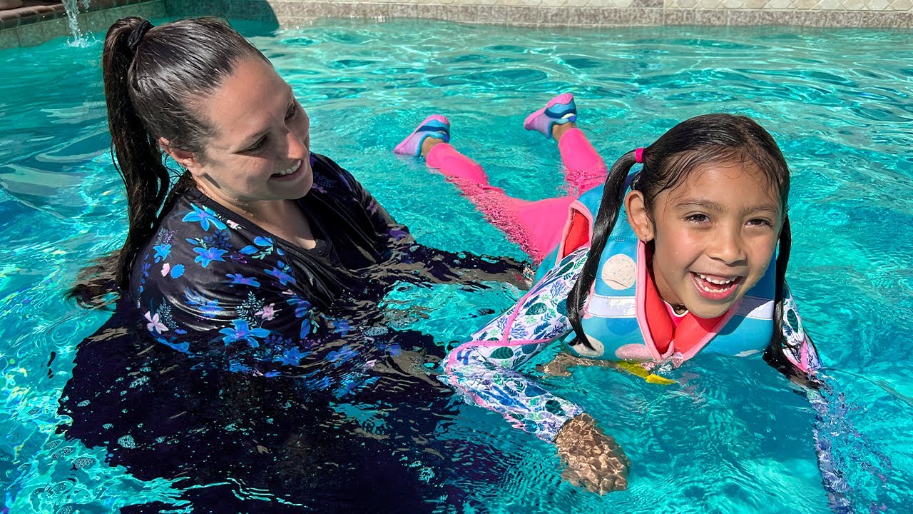 Maddie the Lifeguard Learns to Swim Like Kaden & Emma!