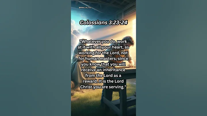 🛠 Working for the Lord - Colossians 3:23-24