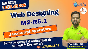 JavaScript Operators |Chapter-5 | Web Designing (M2-R5.1)  |O Level | New Batch Jan 2026  | GyanXp