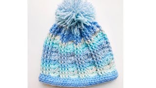 Easy crochet hat in various sizes LEFT HAND CROCHET TUTORIALS