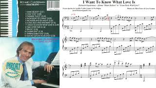 I Want To Know What Love Is  Partitura De Richard Clayderman