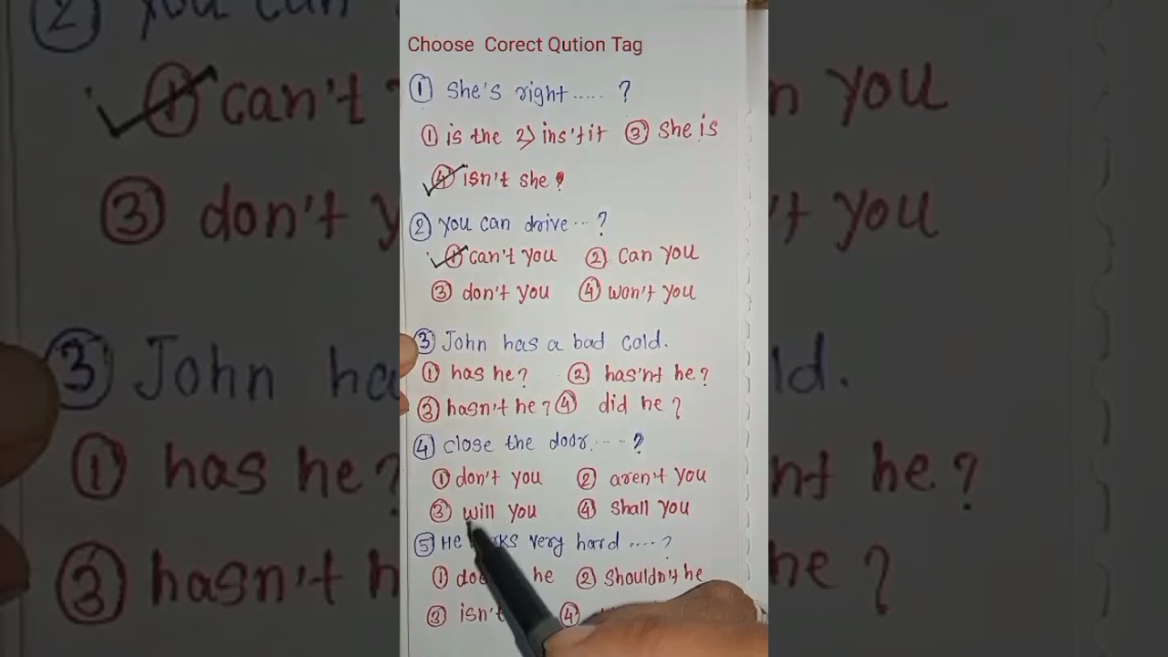 English grammar question tag 