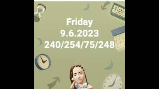 Friday 9.6.2023(240/254/75/248)