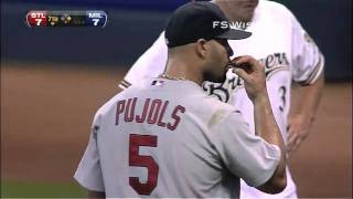2011/08/02 Cards, Brewers hit batters