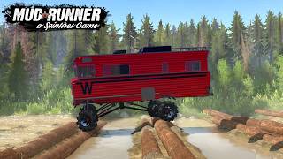 MONSTER WINNEBAGO Test on a Difficult Track Spintires MudRunner