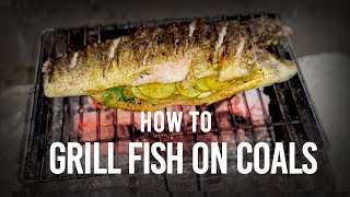 How to grill a whole fish on a charcoal grill  5 mins recipe