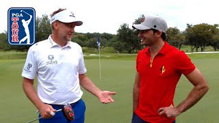 F1's Carlos Sainz Jr. and Ian Poulter play a round of golf