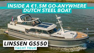 Inside a €1.4m goanywhere Dutch steel boat | Linssen GS550 Variotop yacht tour | MBY