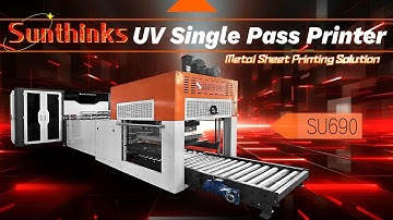 Sunthinks SU690 Single Pass UV Printer Printing Metal Sheet.