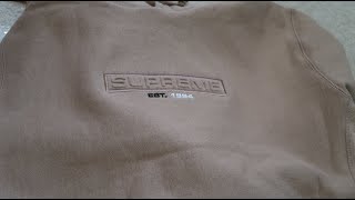 supreme embossed logo hoodie ss18