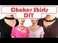 DIY Choker Shirts! 4 T-shirt Cutting Tutorials | No Sewing No Glue