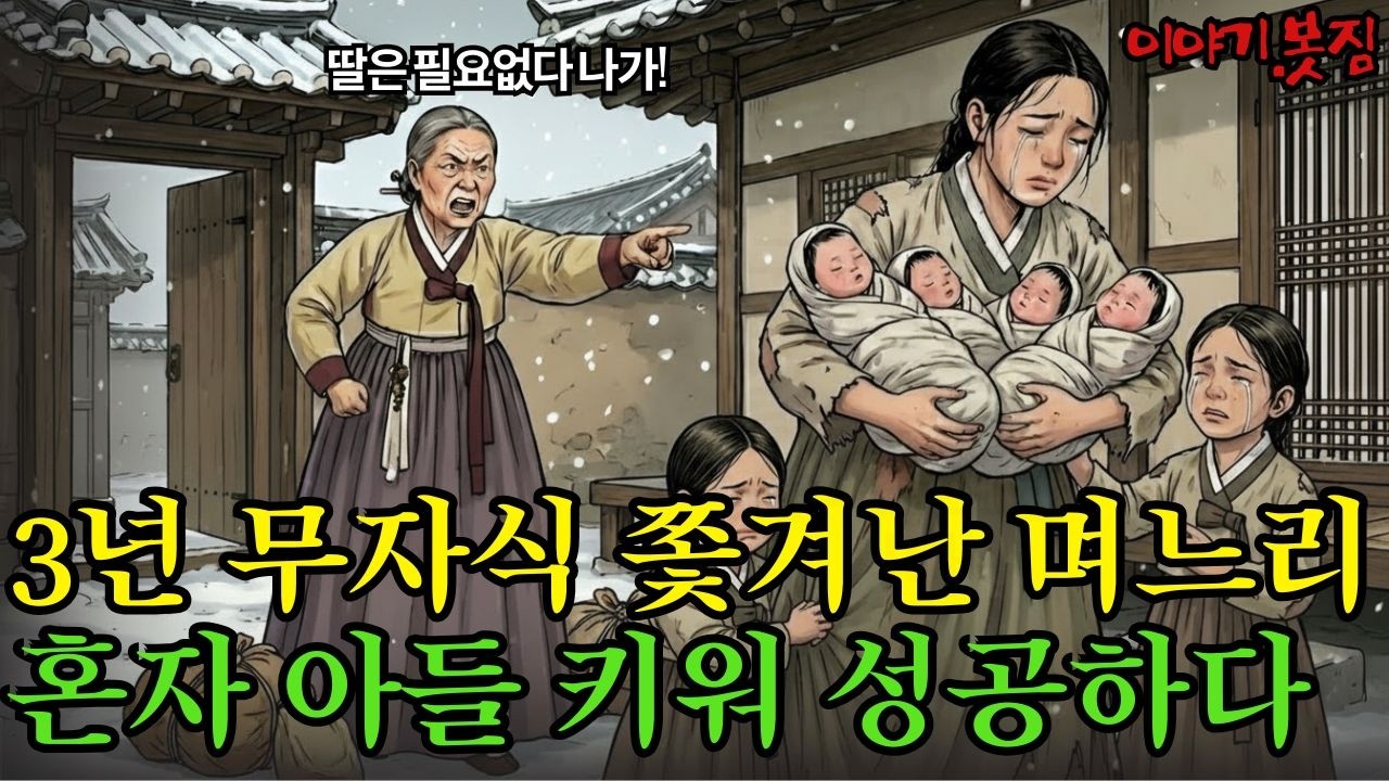 3년 무자식이라고 쫓겨난 며느리의 혼자 키운 아들과 통쾌한 반전 |야담|만담|전설|옛날이야기|사연