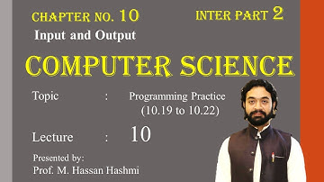 Programs 10.20 to 10.22 | Lec 10 | CH 10 | ICS Part 2 | M. Hassan Hashmi | #csclassroom