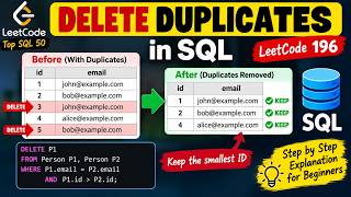 LeetCode 196: Delete Duplicate Emails | SQL DELETE Explained for Beginners