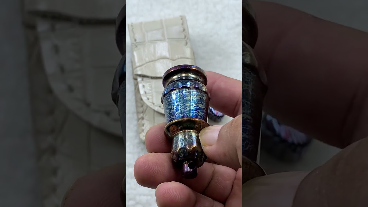 Anodize Titanium Chess Pawn Pill Box MokuTi 12MM Dice Pieces With Pouch