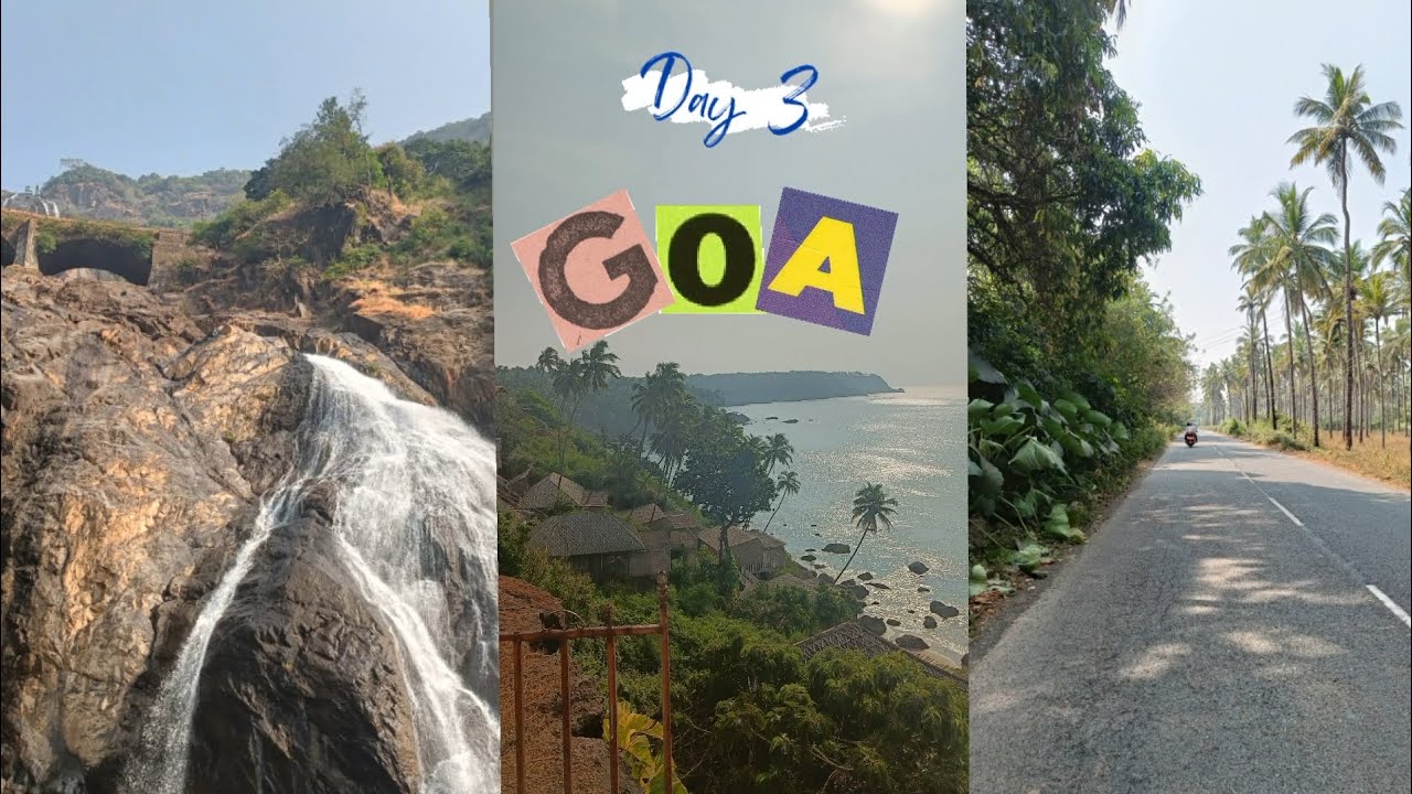 🌊 Goa Vlog Day 3 | Dudhsagar Waterfall • Cabo De Rama Beach • Candolim Beach 🌴🏖️