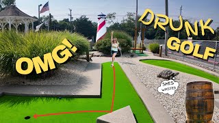 Tipsy Nikkii Got a CRAZY HOLE-IN-ONE! #minigolf #beachvibes #drunkgolf #golf #puttputt