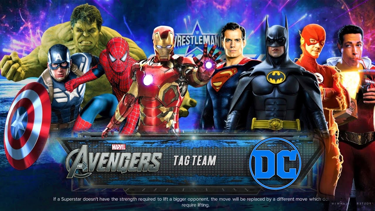 Marvel Avengers vs. DC Superheroes | WWE 2K23 | Ultra Realistic Graphics [RTX 4090] [4K 60FPS]