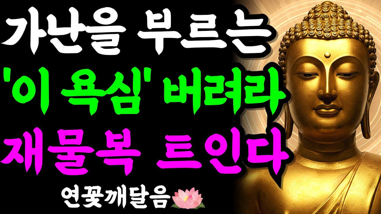 말년복 터지는 사람은 '이 욕심' 절대 안 부립니다. 재물운이 쏟아지는 비결 | 부처님 말씀 | 석가모니 | 불교명언 | 불교오디오북