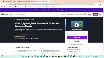 Providing Free Udemy Course - HTML 5,Python,Flask Framework All In One Complete Course