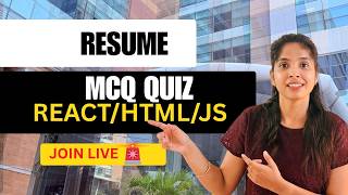HTML |React| JS MCQ Test 🔥 | Interview Questions for Freshers | LIVE