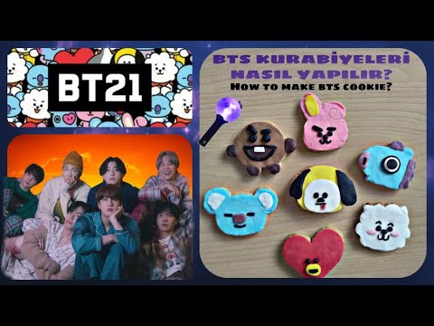BT21 Kurabiye Yapımı 🍪🧑🏻‍🍳💜/ BTS Kurabiyeleri Nasıl Yapılır/ How to make BTS cookies?