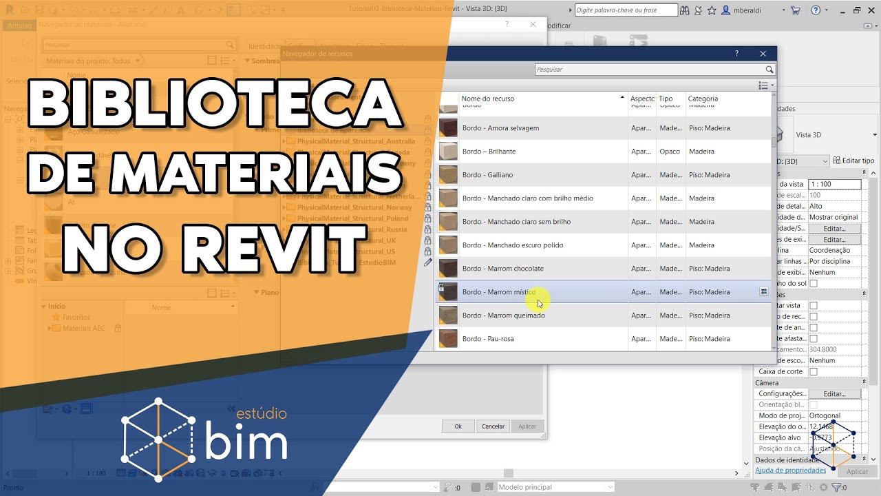 Capa do vídeo: Como criar uma Biblioteca de Materiais no Revit? Tutorial #03