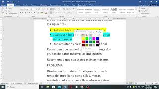 problema excel segundo