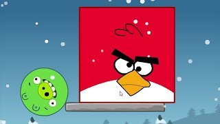 Angry Birds Kick Green Pigs - GIANT SQUARE BIRD PUSH SMALL ROUND PIGS OUT! screenshot 5