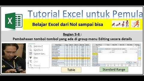Tutorial Excel Untuk Pemula Bag.9-8 (cara menggunakan fungsi sort dan filter pada excel)