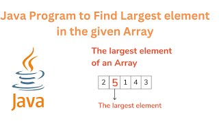 Java Program to find Largest element from the given array Java Program To Find The Largest Element In An Array Intelliskills Java Tutorial