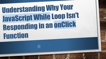 Understanding Why Your JavaScript While Loop Isn